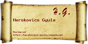 Herskovics Gyula névjegykártya